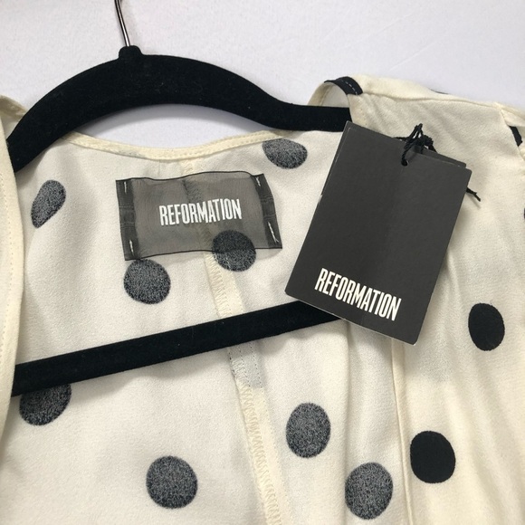 REFORMATION Opal Polka Dot Wrap Top Size XS - Picture 12 of 12